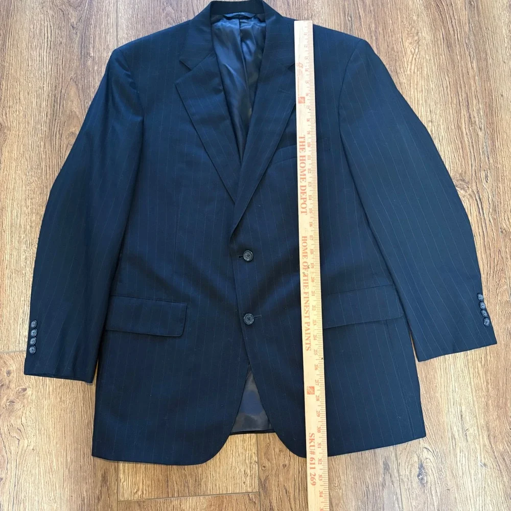 VTG‎ Brooks Brothers BrooksEase Blue Blazer Stripes USA Made Mens 42R 100% Wool